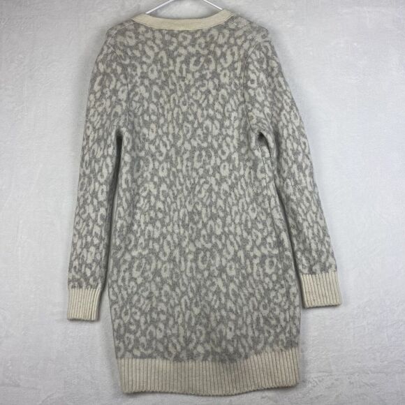 Victorias Secret Cardigan Sweater Womens Small Beige Animal Print Wool Alpaca - Picture 3 of 7